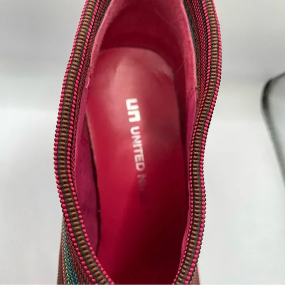 United Nude Fold Hi Colorful Striped Heeled Booties - Picture 5 of 8